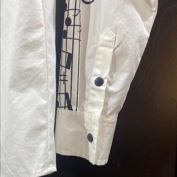 Stella McCartney Kids Piano Musical Note White Boys Dress Shirt size 10 - Picture 3 of 14